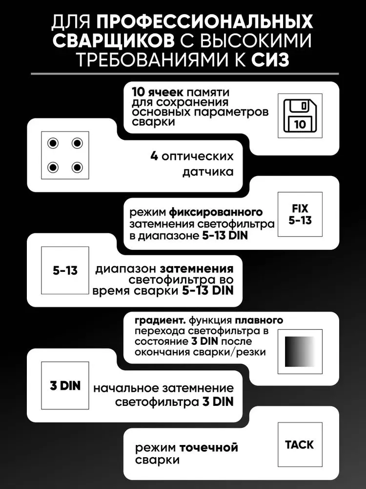 Маска сварщика хамелеон START DIGITAL X SMART (cмотровое окно 100*60 мм) 51ST04X, автоматический светофильтр, сменные батареи, Start, 100x60 мм, фото 2