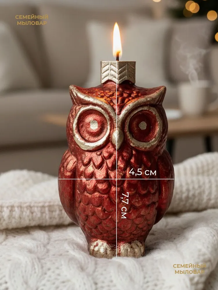 Силиконовый молд новогодней игрушки - форма совы СССР, вариант, фото 4