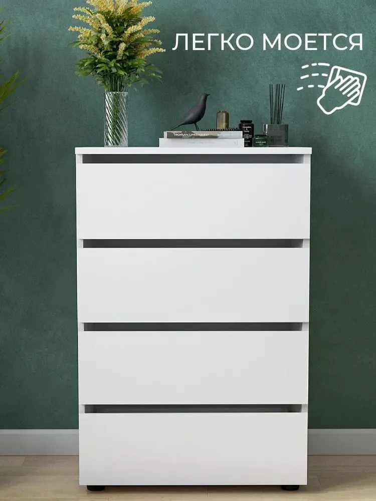 Комод с ящиками 60,1х36х90,7 см, белый, 60.1x36x90.7 см, фото 3