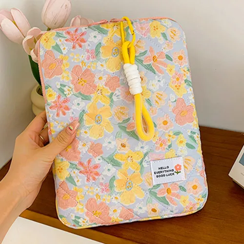 13.11.15 In Computer Cover Bag Стеганая защитная сумка для ноутбука с цветочным принтом для студенто