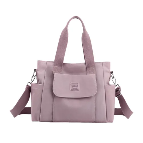 Стильная женская сумка-тоут из нейлона, универсальная сумка для покупок и путешествий, фиолетовая