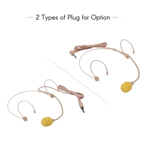 2 шт. Микрофон на голову, телесный цвет, 3.5 мм разъем, для презентаций и выступлений