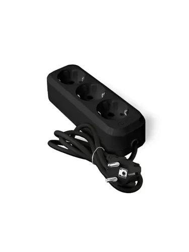 UNIVersal, Удлинитель сетевой 2 метра, 3 гнезда, с заземлением, черный, Люкс, У10-554