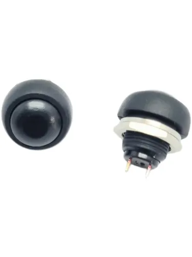 Выключатель кнопка черная круглая без фиксации-2 шт.