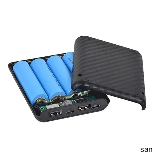 (1 комплект) Съемные 4 батарейных отсека 18650-черный