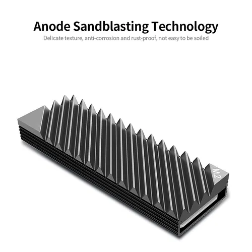 Радиатор охлаждения для SSD M.2 2280, алюминиевый, крепление без инструментов, серый