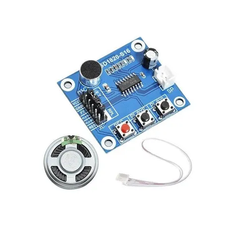 Модуль записи голоса ISD1820 с функцией записивоспроизведения, встроенный микрофон + динамик 0.5Вт