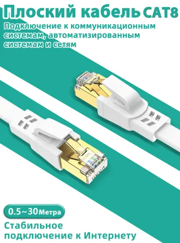 Weizuda Кабель для интернет-соединения RJ-45/RJ-45, 1 м, белый