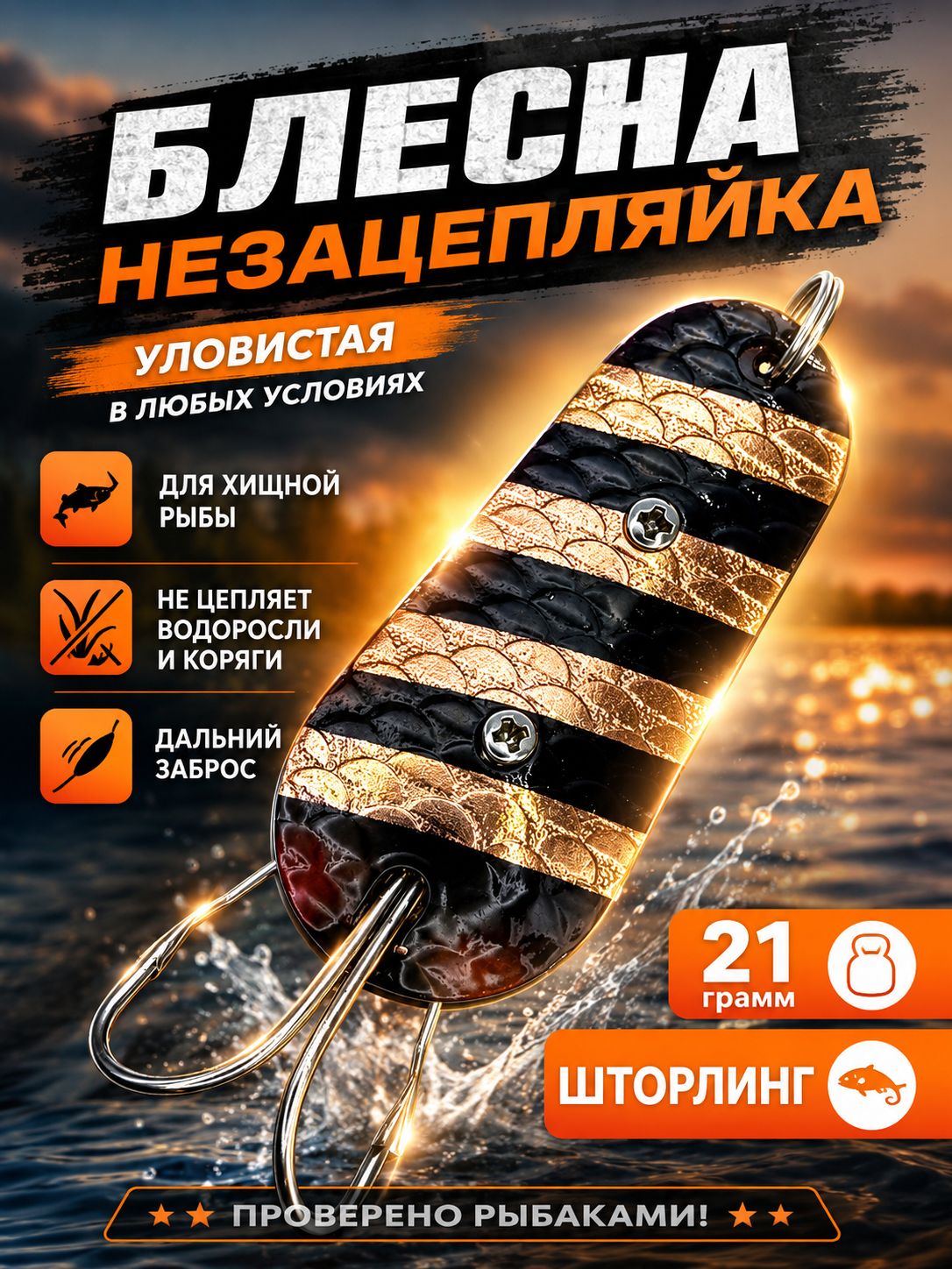 Блесна незацепляйка шторлинг на щуку и судака