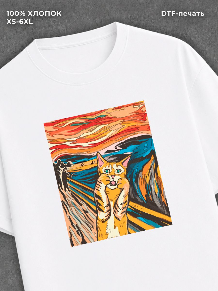 футболка кот