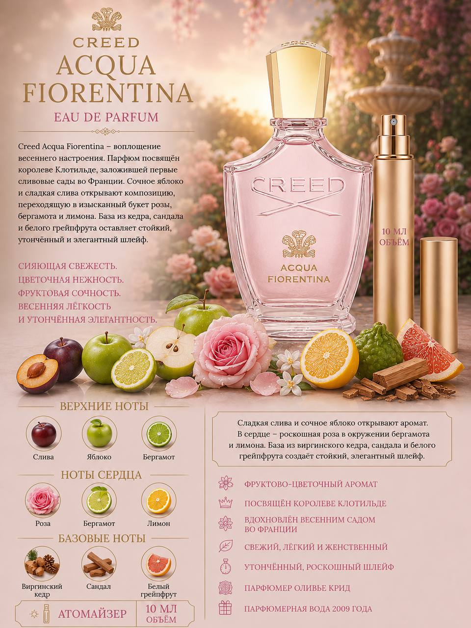 CREED ACQUA FIORENTINA Парфюмерная вода 10 мл Отливант купить