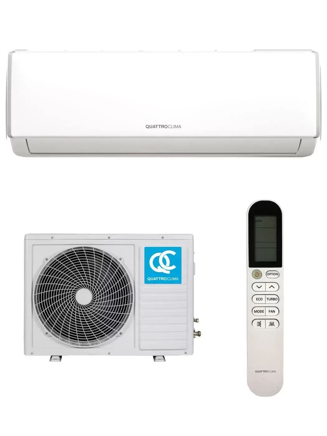 Сплит-система Quattroclima серии Bergamo QV-BE18WD/QN-BE18WD до 50 м2, класс А, роторный компрессор, самодиагностика, 5 скоростей от 34 дБ, гарантия