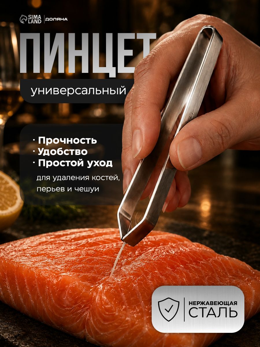 Кухонный пинцет для рыбы и перьев, щипцы для рыбных костей, кулинарный пинцет нержавеющая сталь, серебристые