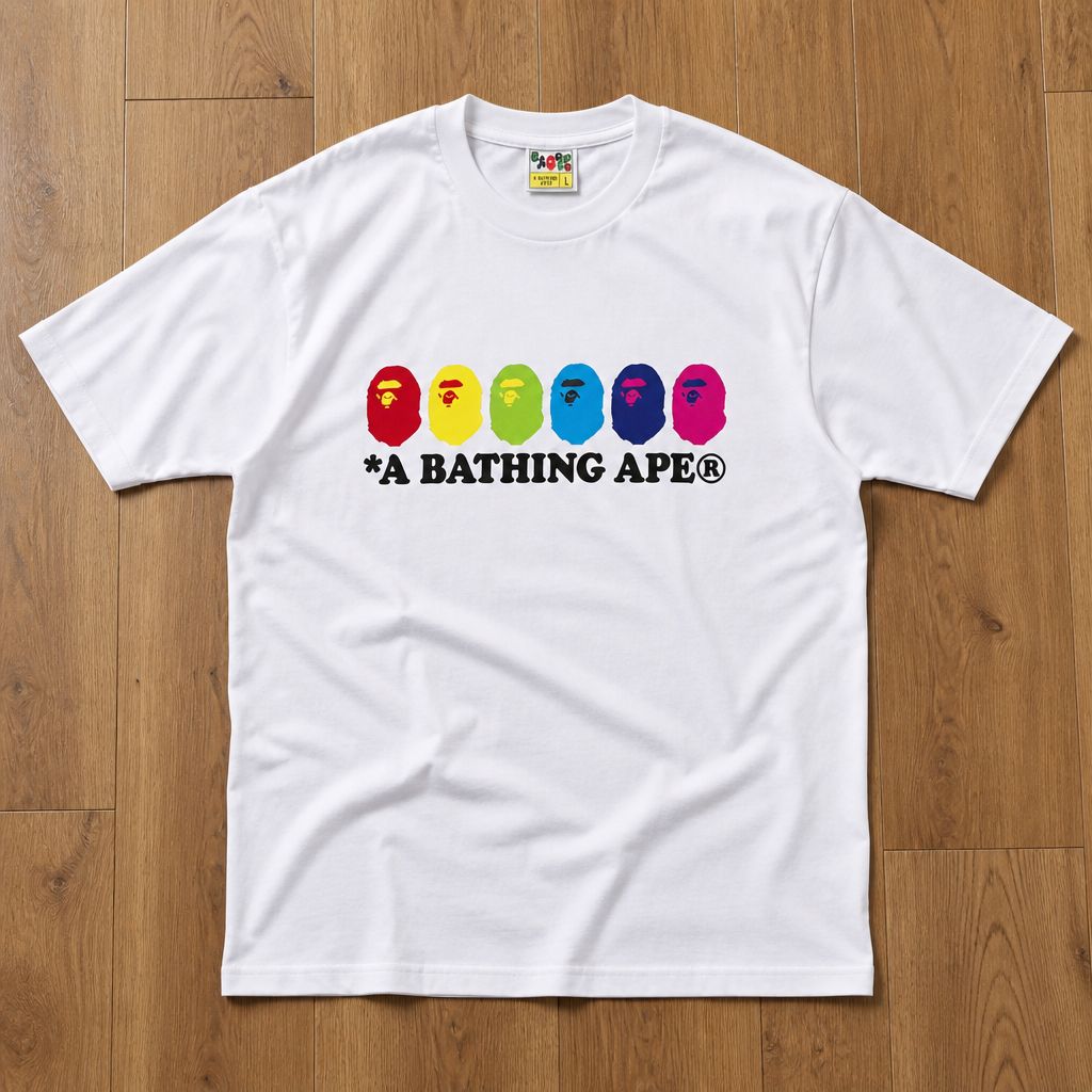 Футболка Bape Color Ape Heads