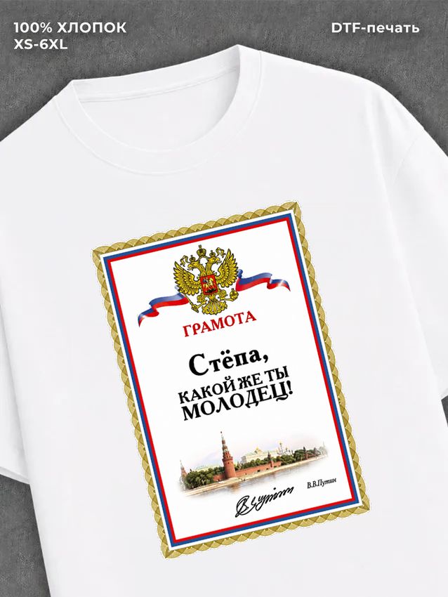 Футболка мужская именная Степан