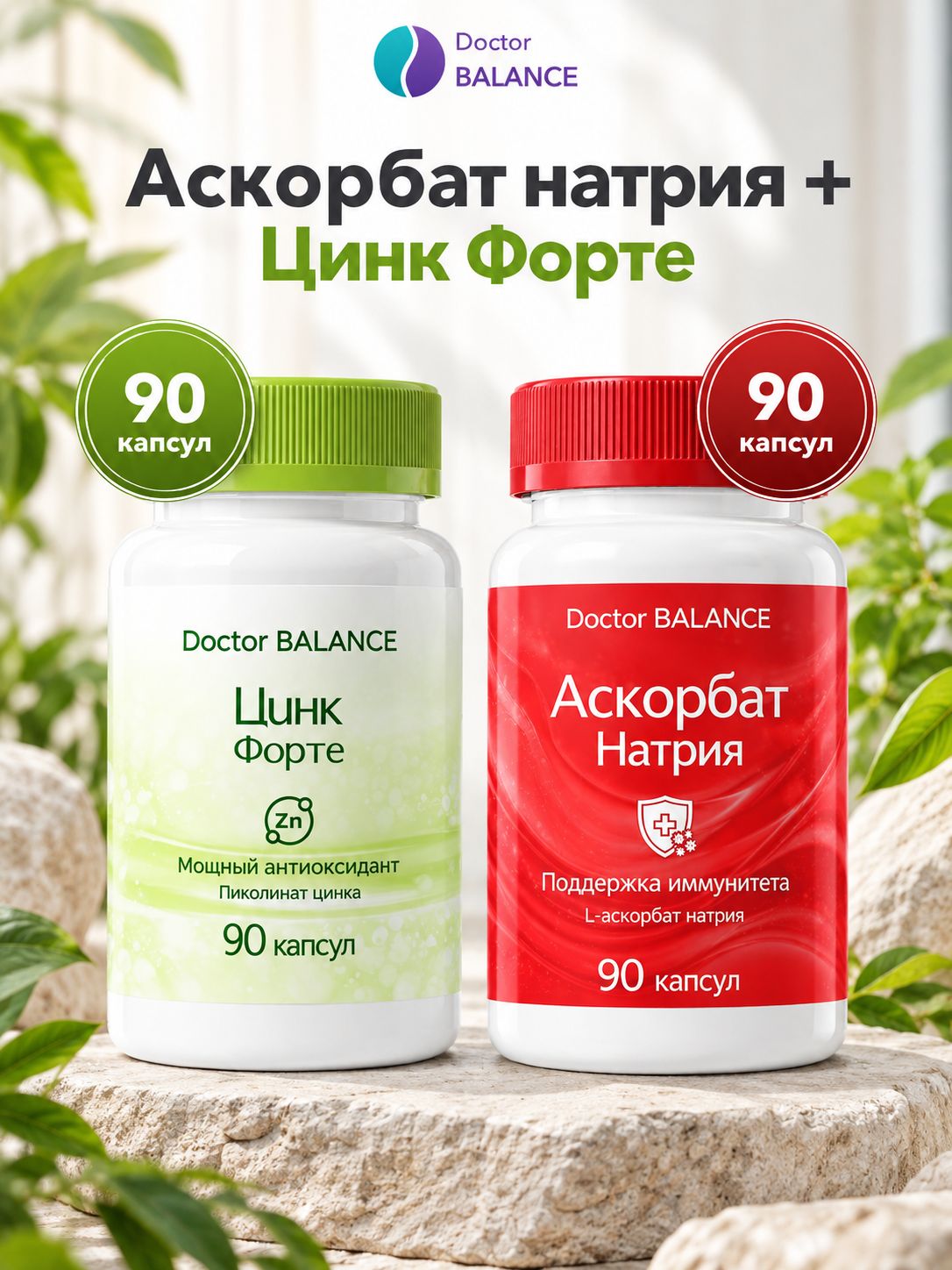 Набор Doctor Balance: Аскорбат натрия 90 + Пиколинат цинка 90