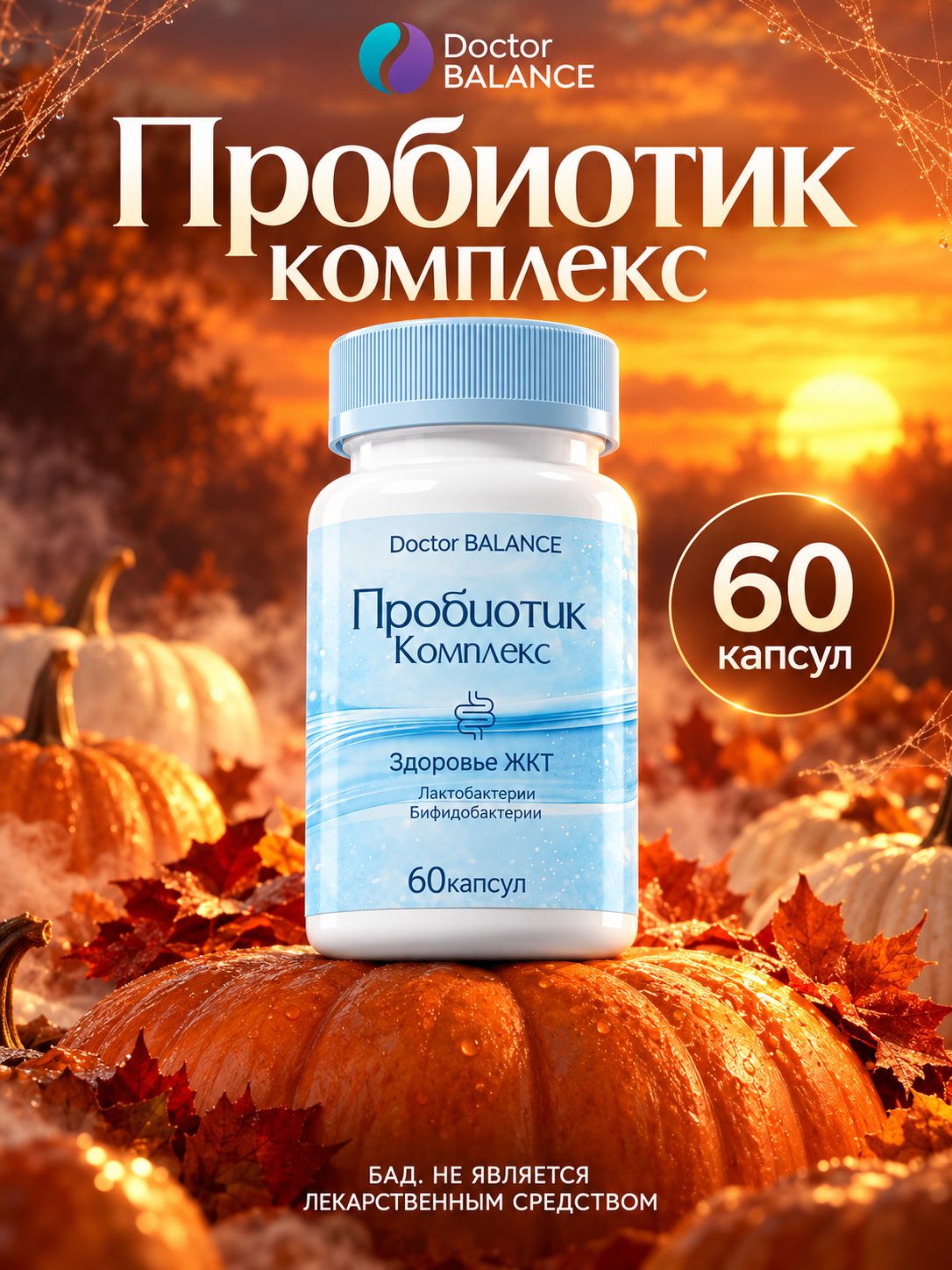 Комплекс с пробиотиками для пищеварения Doctor Balance Пробиотик Комплекс Капс 60 капсул