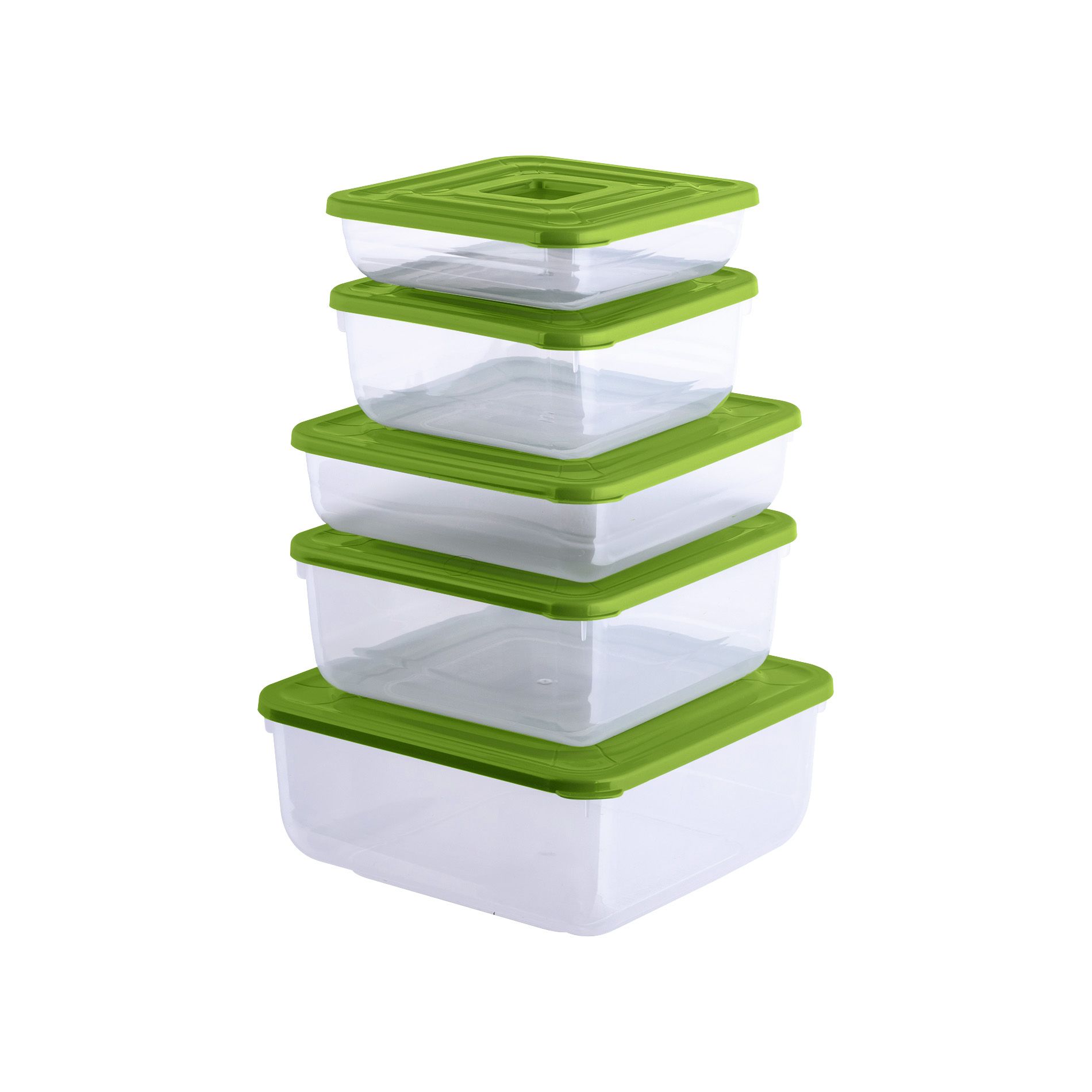 PracticКомплектконтейнеров5шт:0,2+0,45+0,85+1,5+2,3л