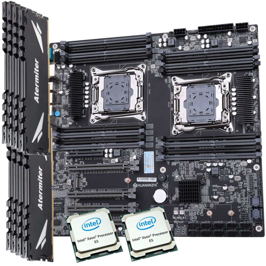 HUANANZHI AMD グラフィックボード HUANANZHI двухпроцессорная Huananzhi X10X99 16D в комплекте с