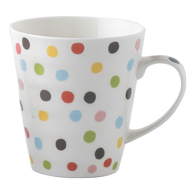 Кружка TODELIA "Геометрия", горошек, 330мл, костяной фарфор