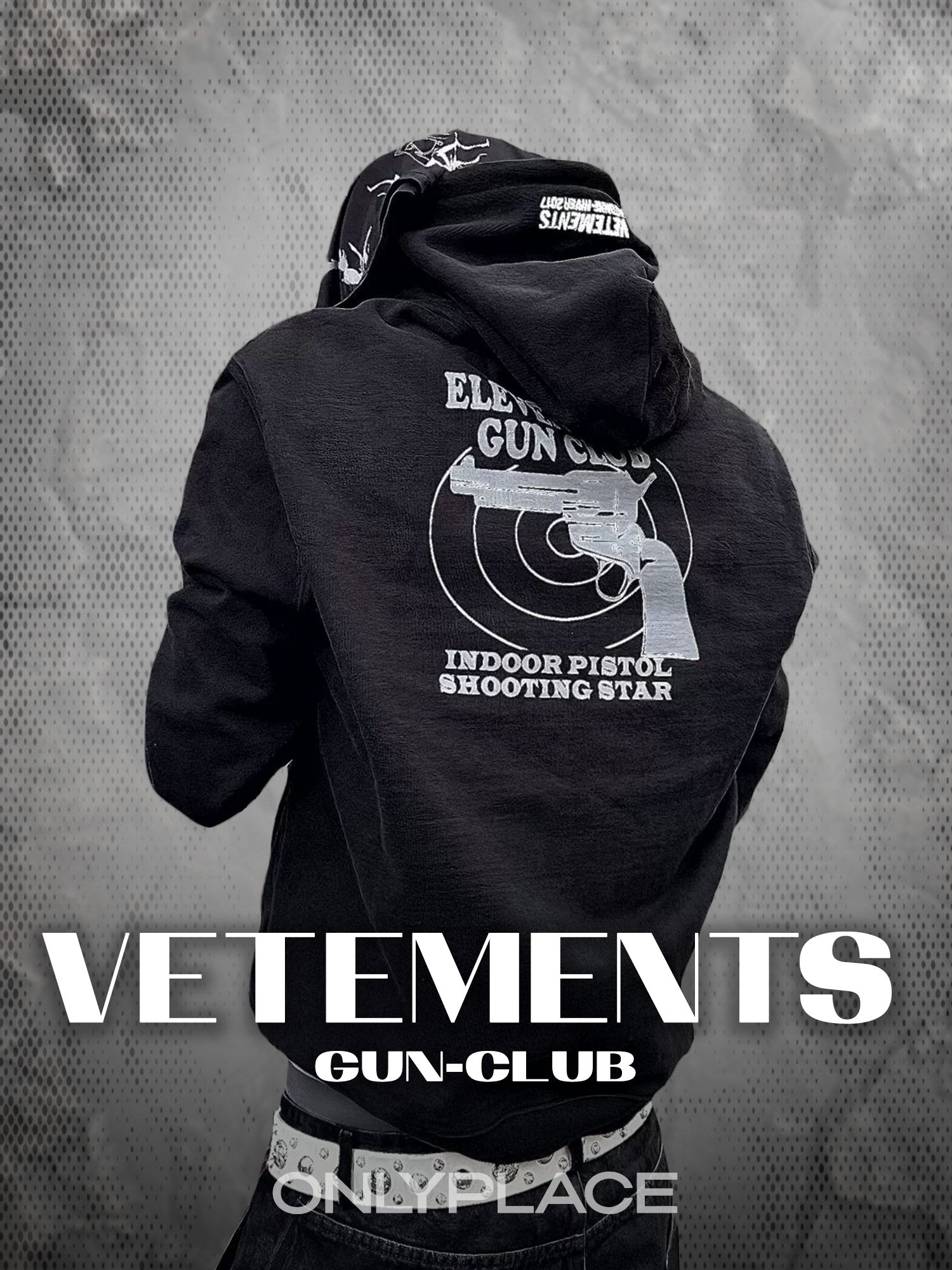 Худи Vetements VTM 11-Inch Gun Club zip-hoodie, мужские, на молнии
