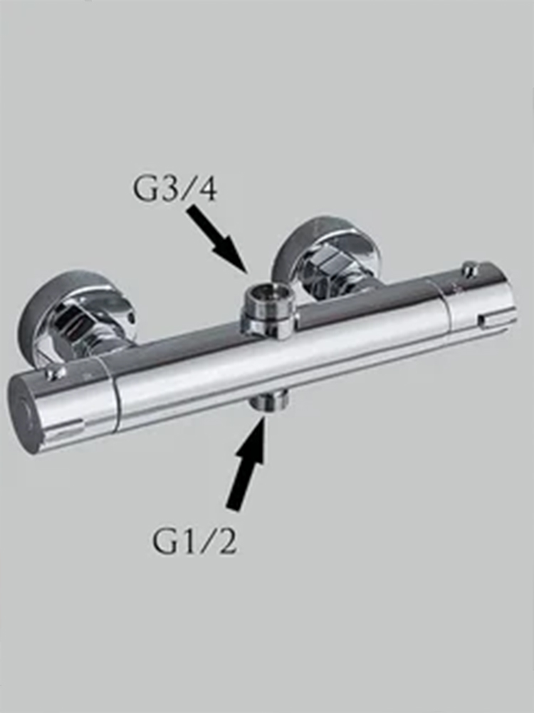 ТермостатическийсмесительдляванныДвойнаяручка/латунь