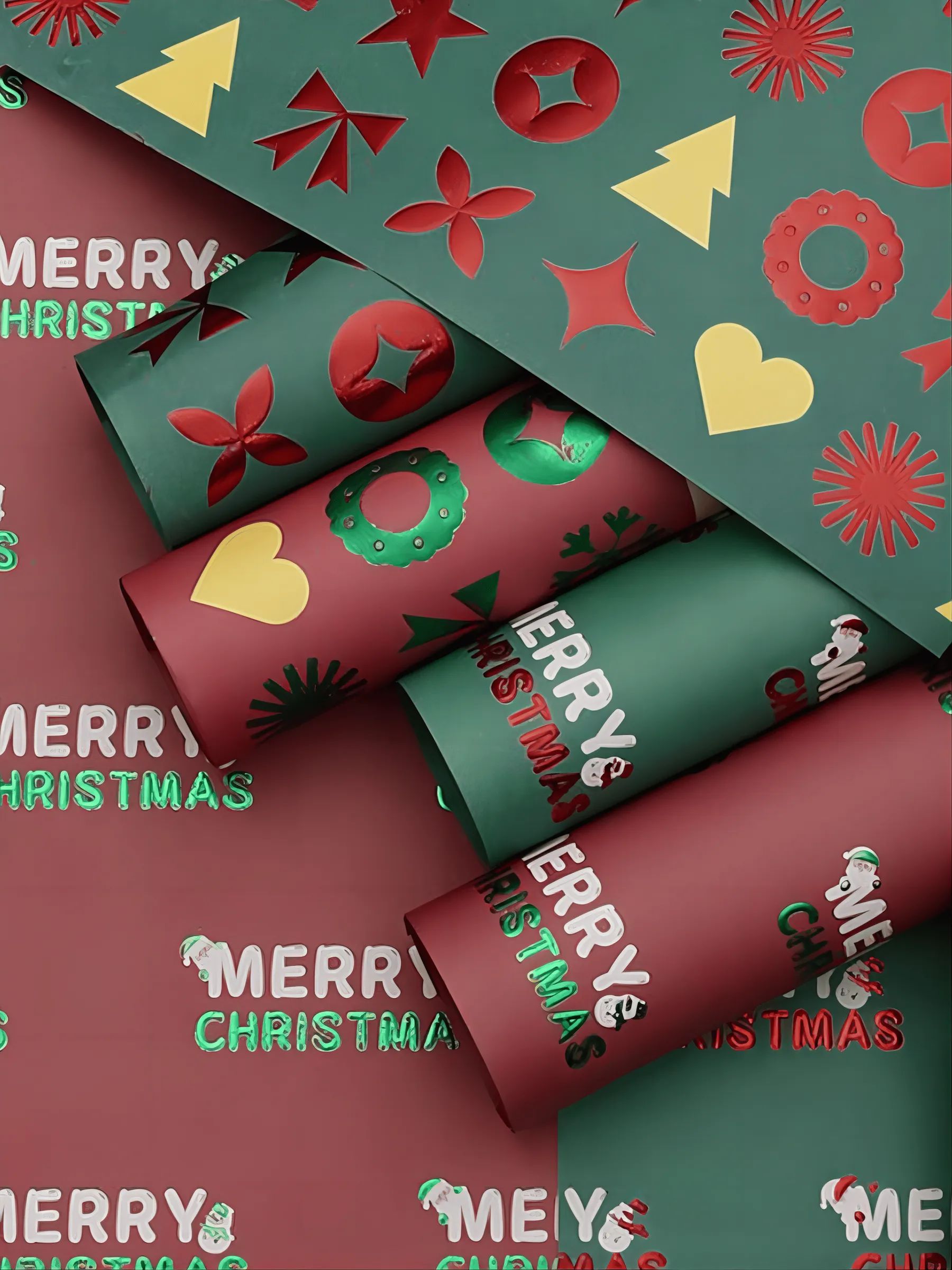 Упаковочная бумага Merry Christmas в уп/15 штук Темно - зелёный 38*50CM P.SDDLD095 Китай