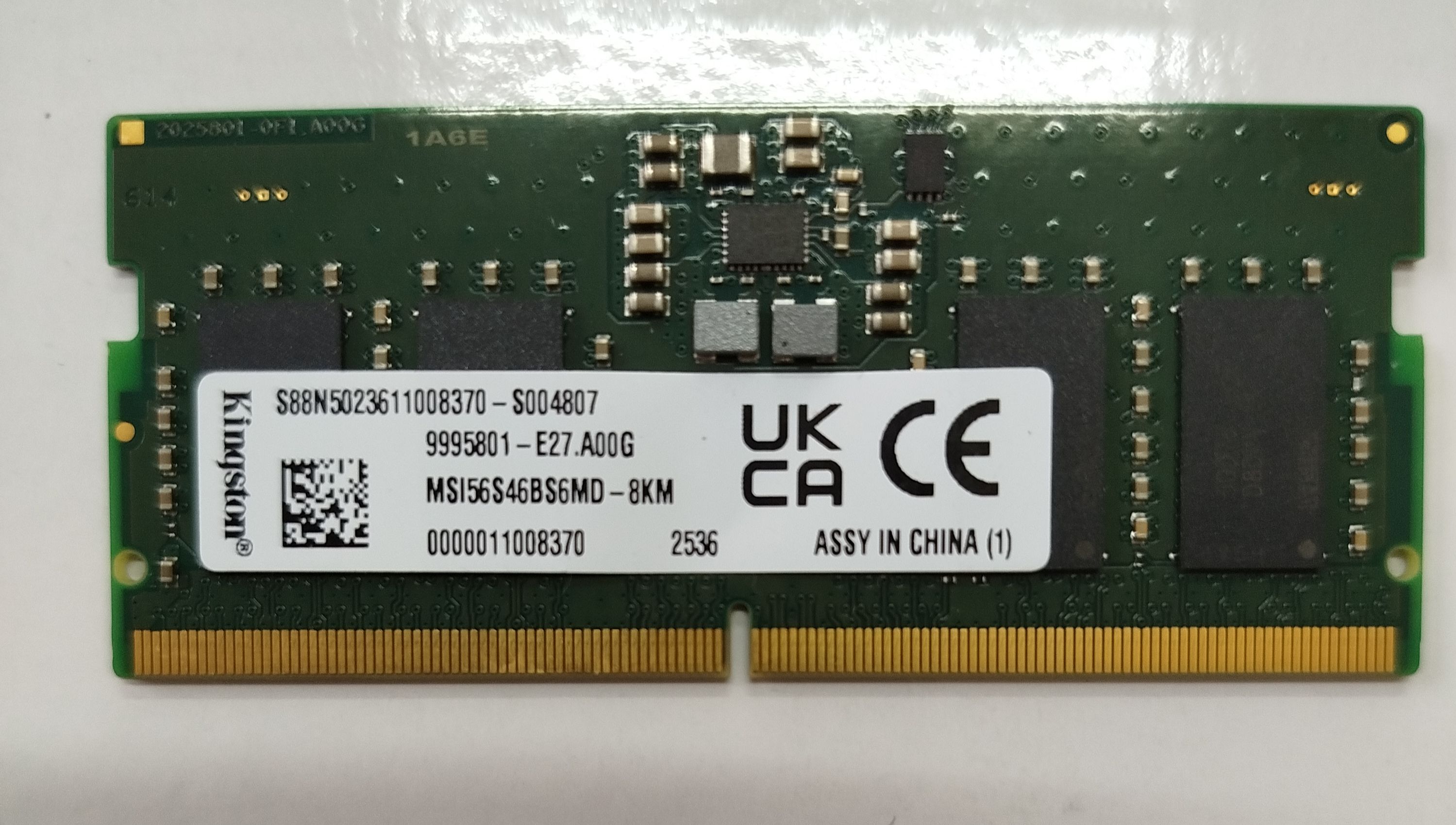 ОперативнаяпамятьМодульоперативнойпамятиSODIMMDDR5КingstоnMSI56S46BS6MD-88Гб5600MHz1x8ГБ(MSI56S46BS6MD-8)