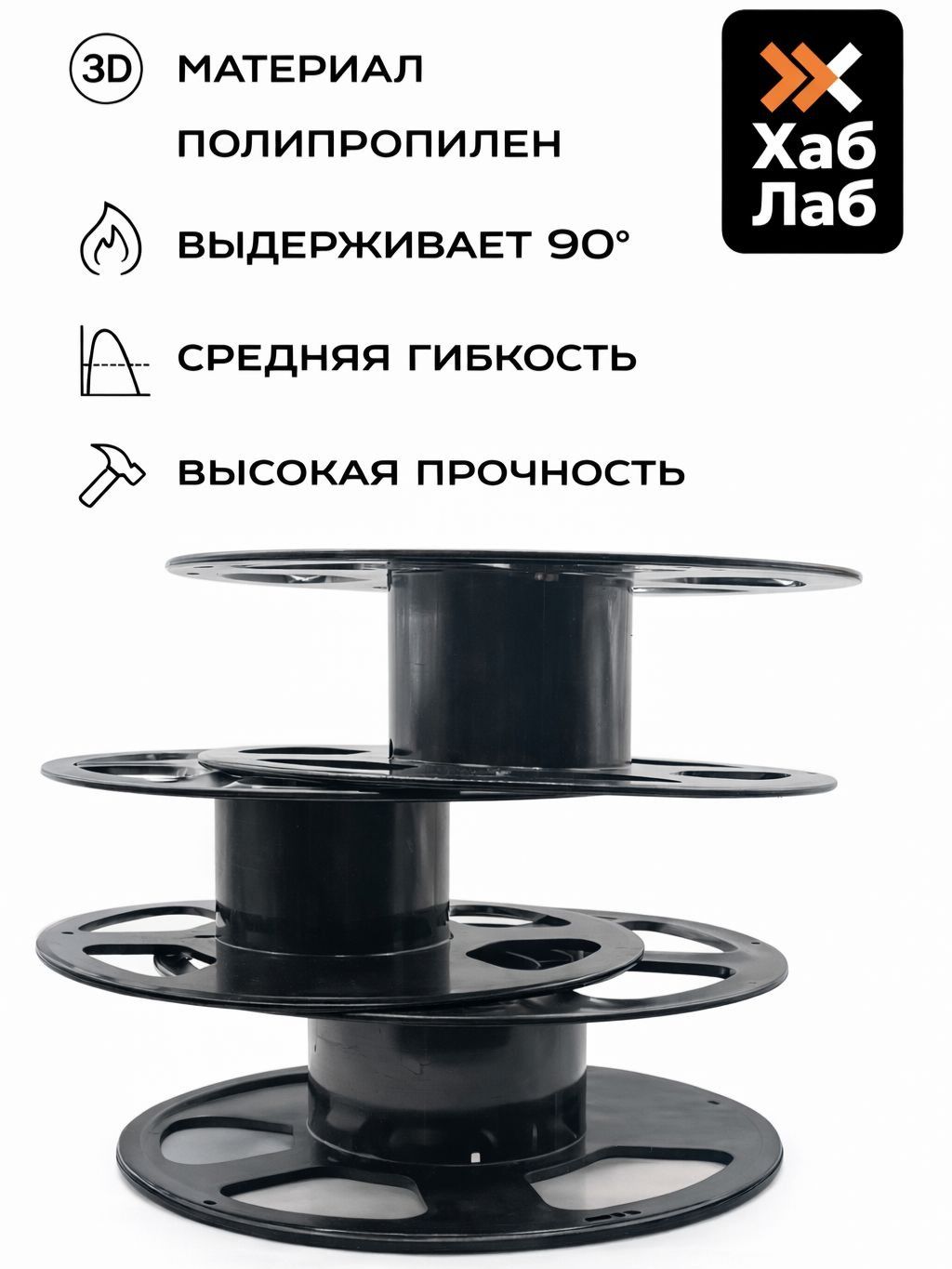 Фото 2: Катушка (3шт) для гирлянды, бобина для хранения филамента, катушка для проводов