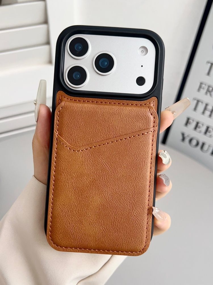 智能手机壳 用于 Apple iPhone 17 Pro Max, 人造皮革, 棕色