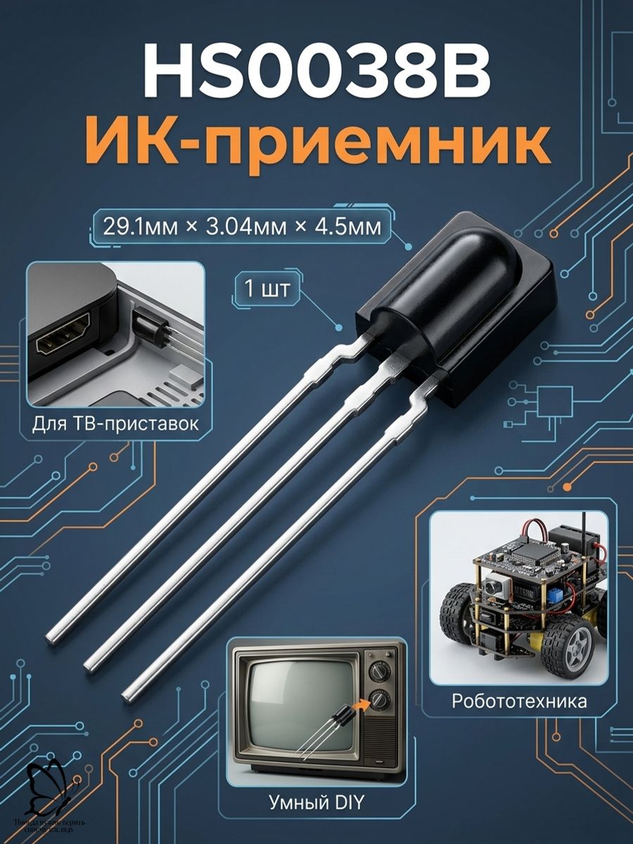 ИК-приемникуниверсальный,высоконадежныймини-модульдляEmbeddedиDIY,стандартизированныйинфракрасныйдатчик,"невидимыйнейрон"длясистемумногодомаиробототехники