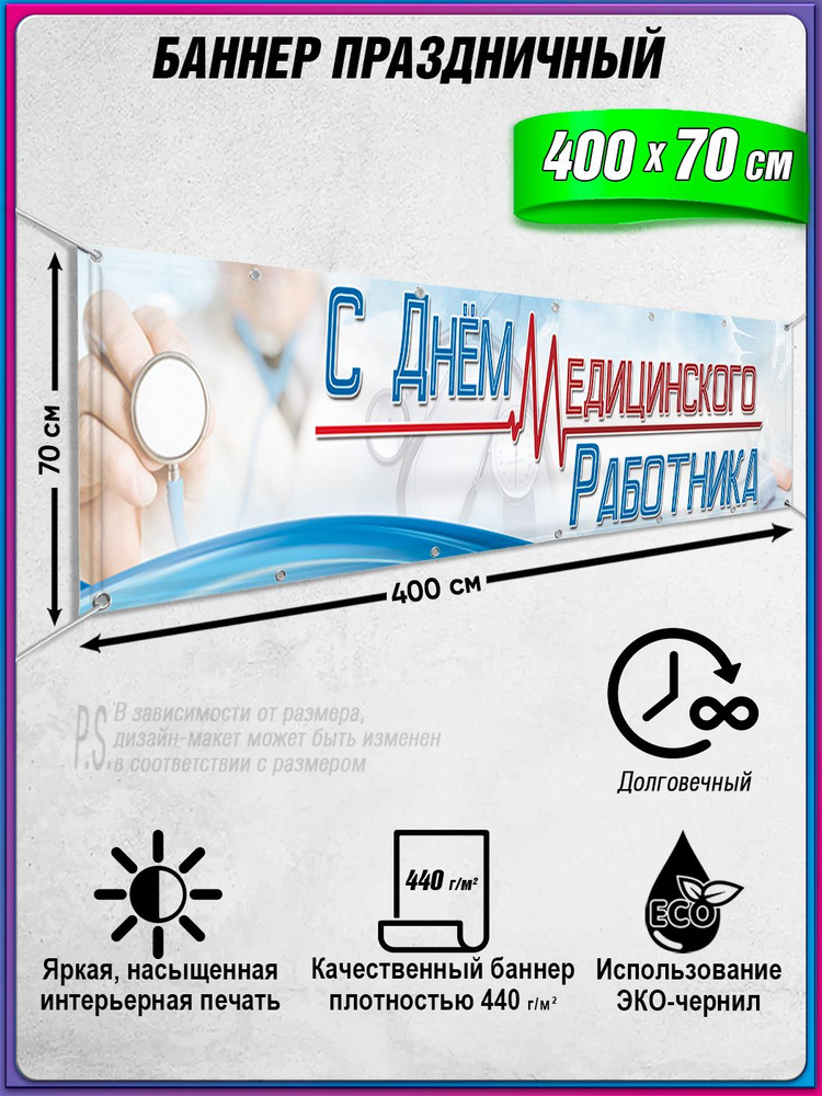 Баннер на День медицинского работника / 4x0.7 м. #1