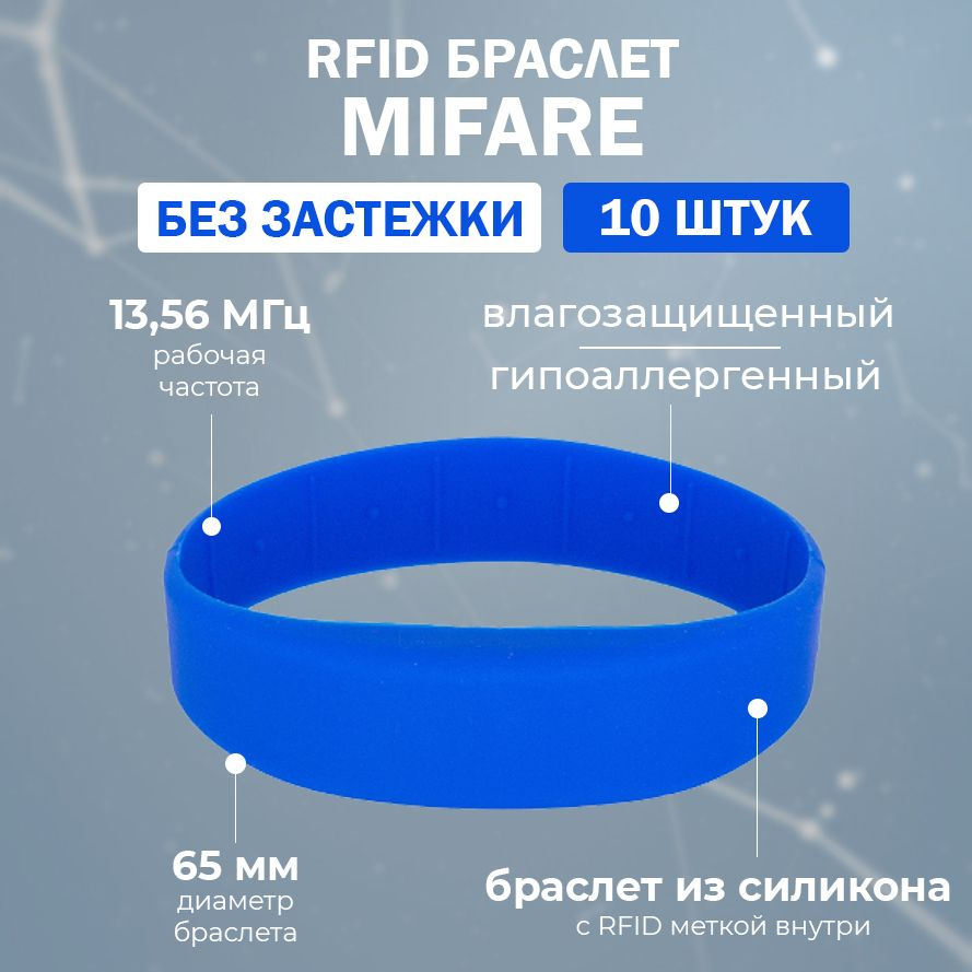 RFID браслет MIFARE "OFFICE" СИНИЙ (НЕПЕРЕЗАПИСЫВАЕМЫЙ, не подходит для создания дубликата) 13.56 МГц #1