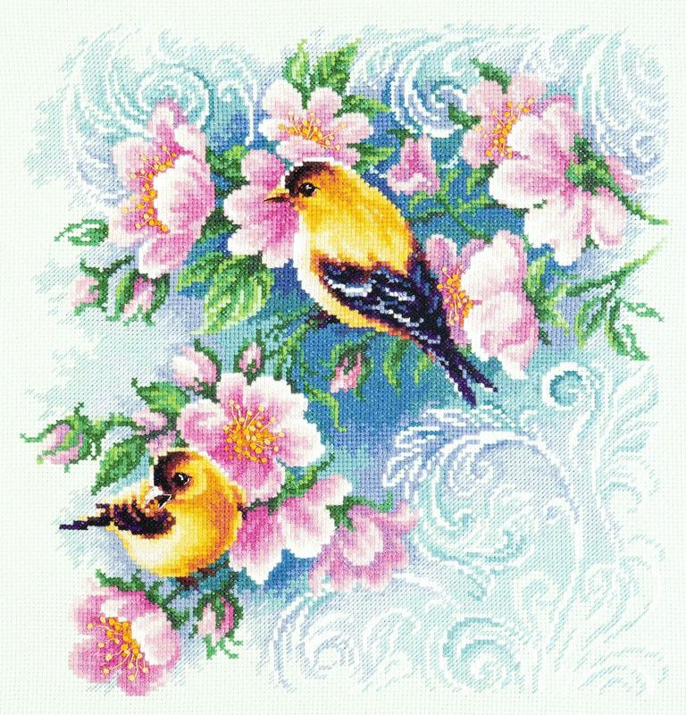 Вышивка крестом, Набор для вышивания, в который входит схема на канве ...