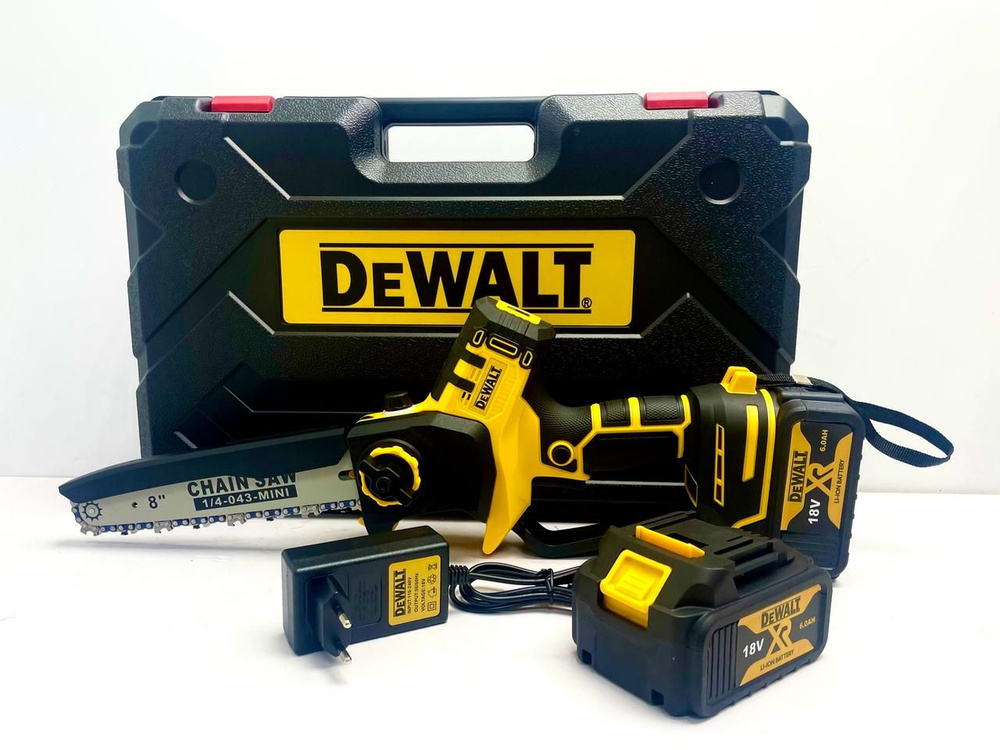 Цепная пила DeWalt DW3200 (Бесщеточный мотор; 18В; 6.0 Ач; Шина 8 ...