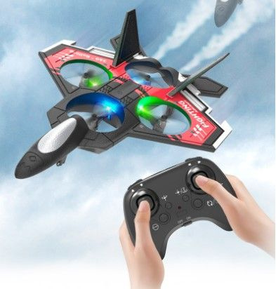 Самолет дрон на пульте управления, истребитель радиоуправляемый ...