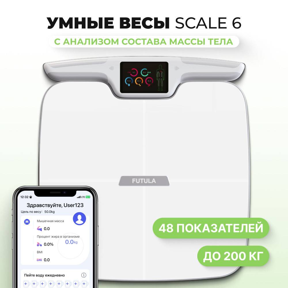 Напольные весы FUTULA весы scale 6, белый купить по низкой цене с доставкой  в интернет-магазине OZON (1283933036)