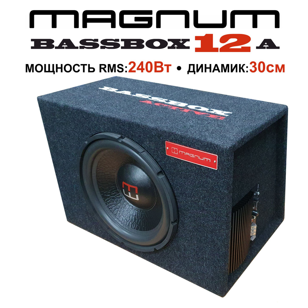 Автомобильный сабвуфер в корпусе активный MAGNUM BASSBOX 12A - купить по  выгодной цене в интернет-магазине OZON, гарантия 1 год (920925571)