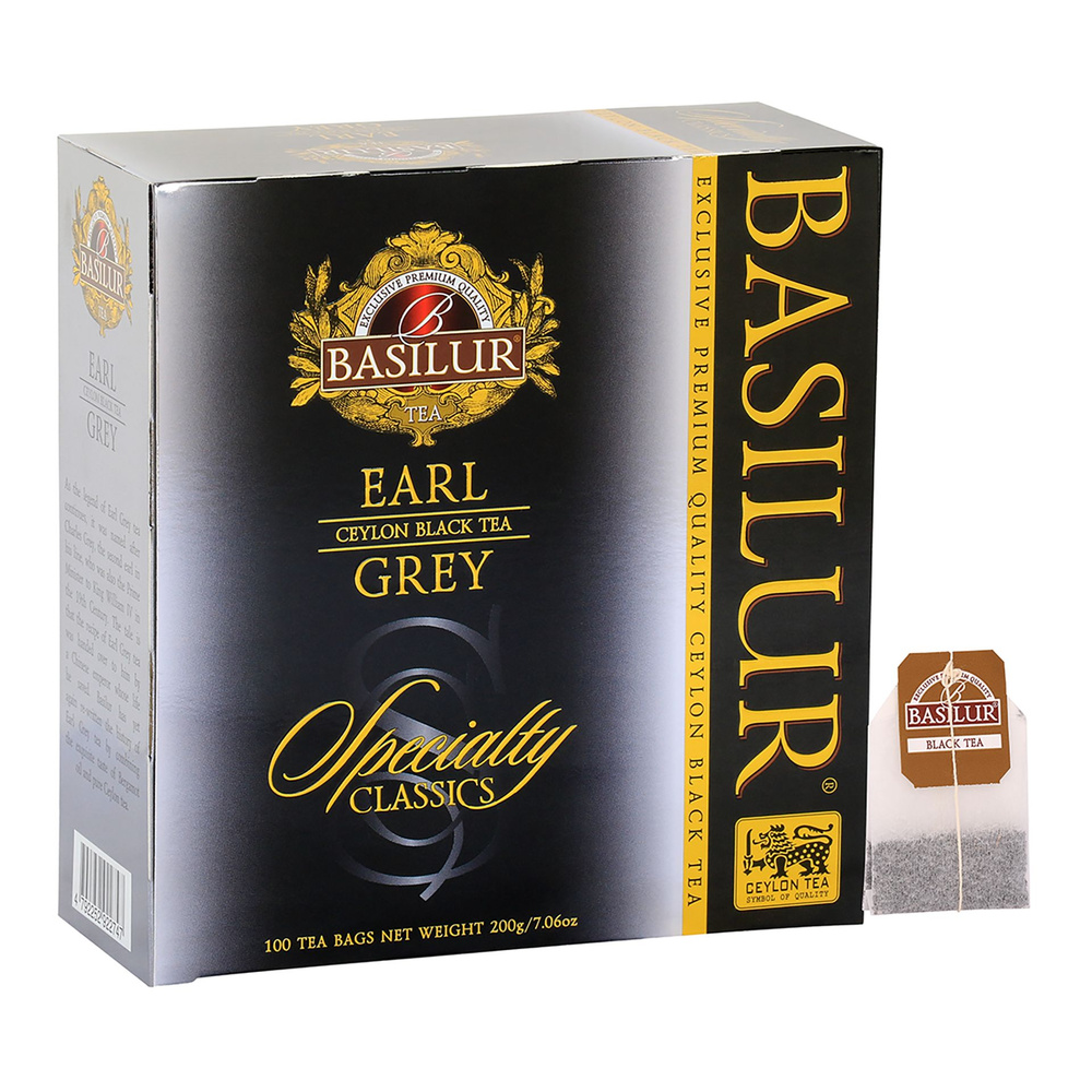 Чай черный с бергамотом Basilur Избранная классика "Эрл Грей", 100 пакетиков  #1