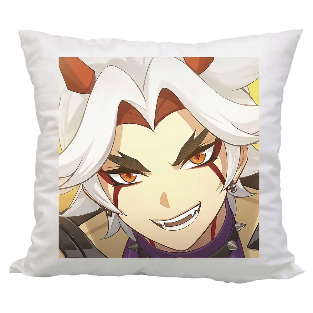 Подушка декоративная, Genshin Impact, Геншин Импакт, Аратаки Итто 35x35 ...
