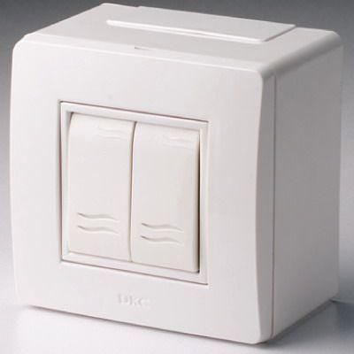 Коробка с выключателем 2-кл. 2мод. ОП Brava 10А IP20 PDD-N60 бел. DKC 10001  #1