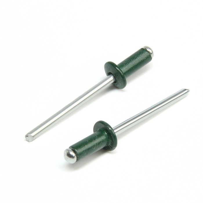 Заклёпки ТУНДРА krep, вытяжные, алюминий-сталь, 4х10 мм, темно-зеленые, 3 набора по 50 штук  #1