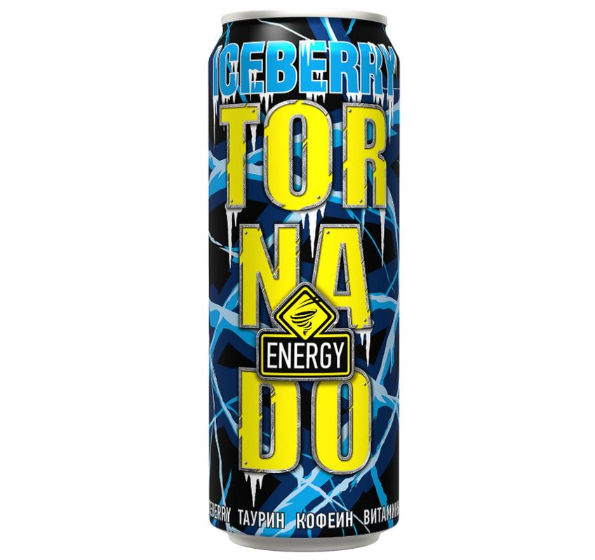 Энергетический напиток Tornado Energy IceBerry (ледяные ягоды), 450 мл жб 12 штук  #1