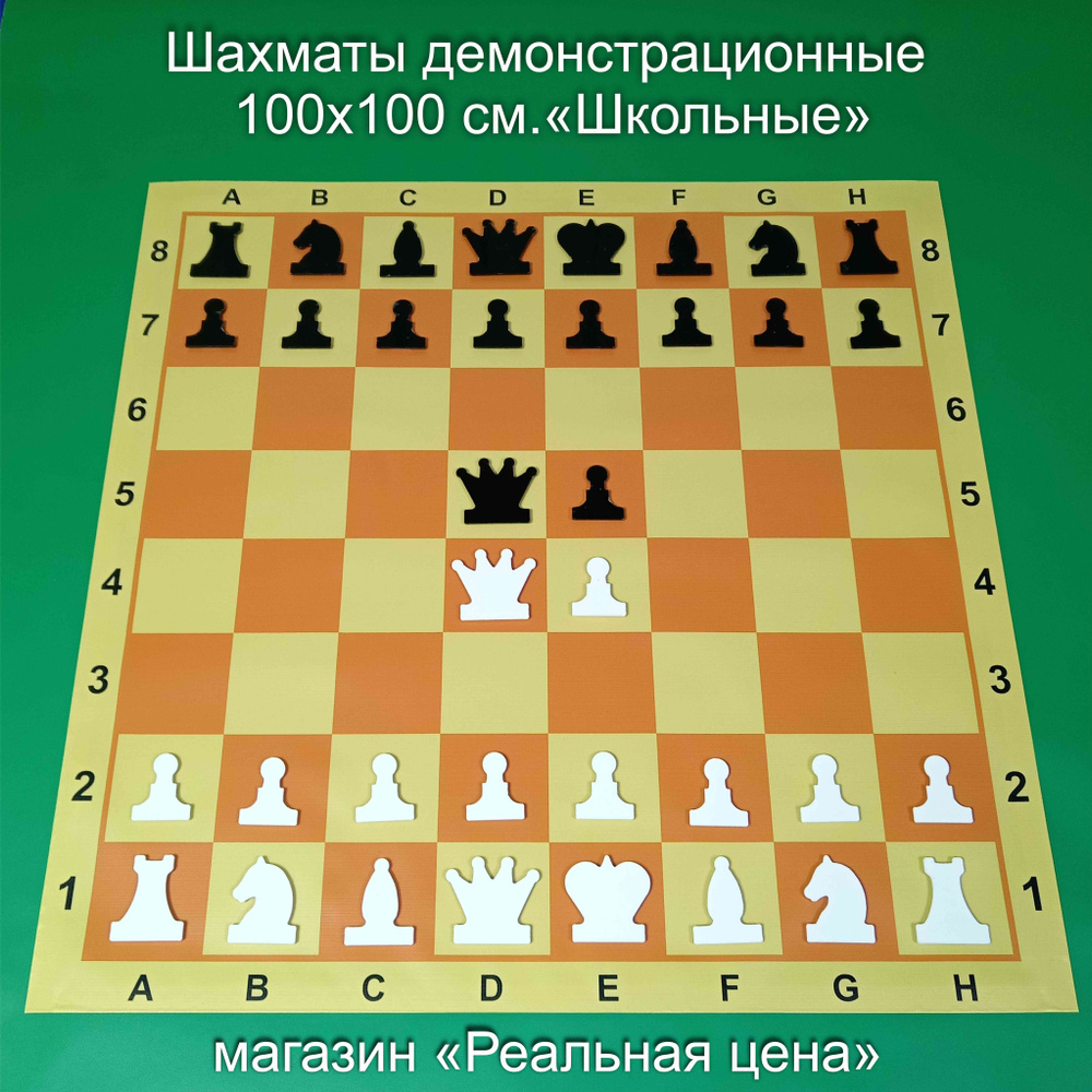 Шахматы демонстрационные магнитные "Школьные" 100х100 см. со сворачивающимся полем  #1