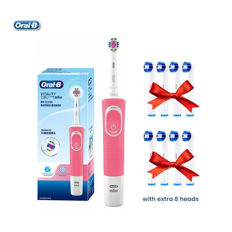 Oral-B Электрическая зубная щетка oral-b d12 vitality электрическая зубная щетка, светло-розовый, белый #1