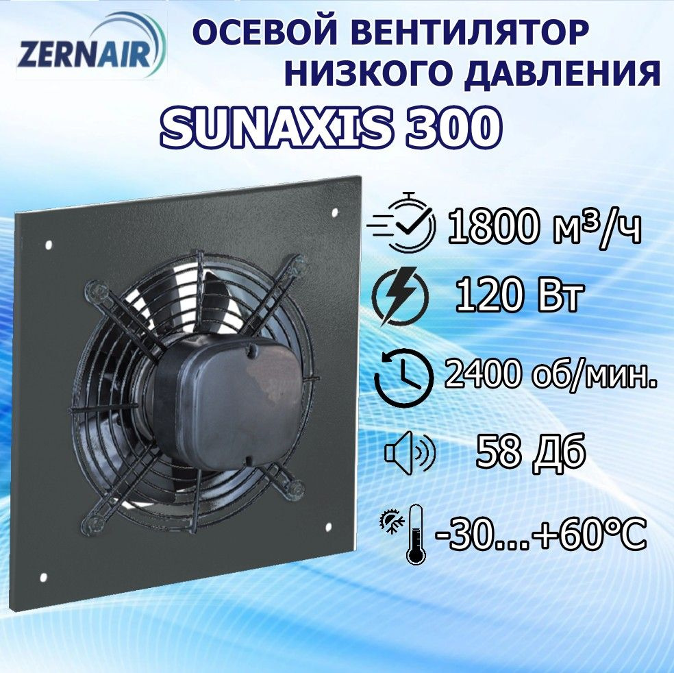 Осевой настенный вентилятор ZernAir SUNAXIS 300 - купить по выгодной ...
