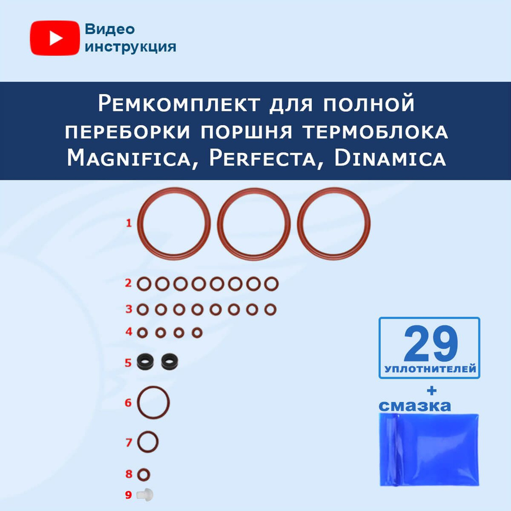 Набор для полной переборки поршня бойлера кофемашин Magnifica, Perfecta, 20220802  #1