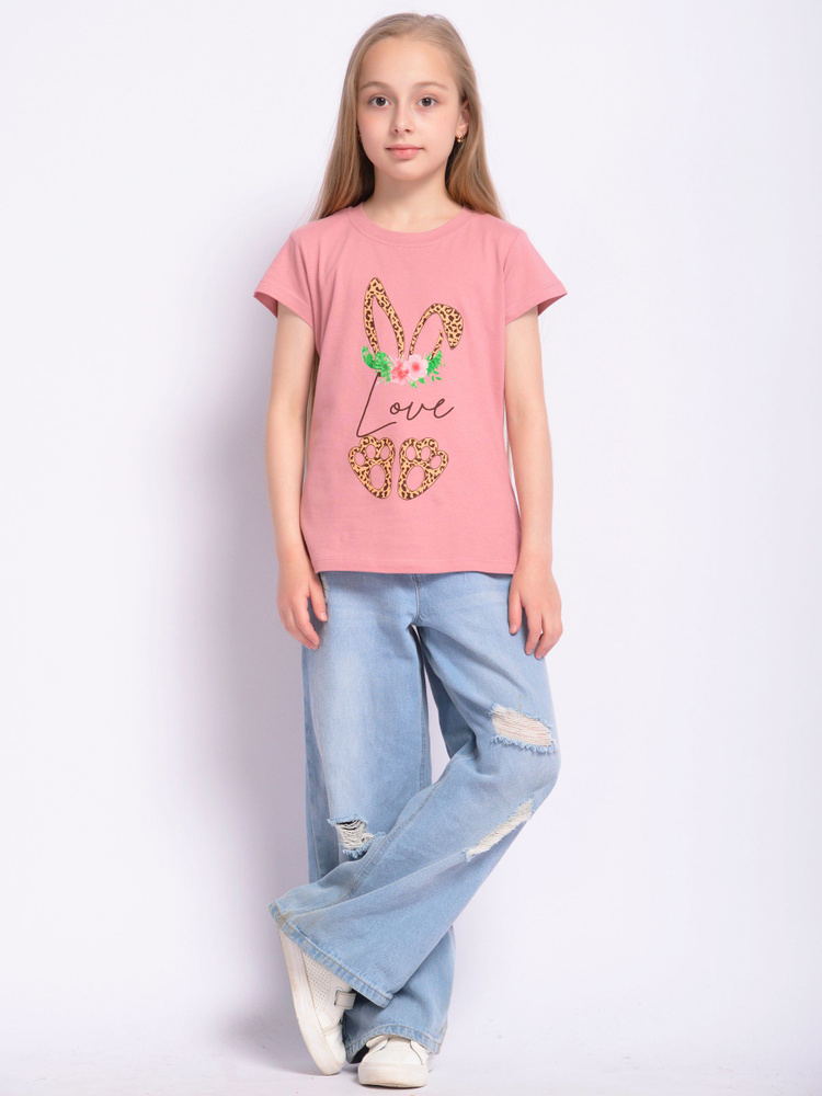 Футболка Bonito kids, размер 152, цвет темно-розовый, хлопок 100% ...