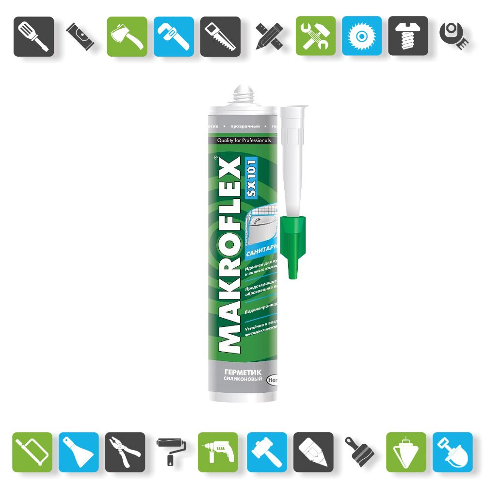 Герметик силиконовый Makroflex SX101 санитарный, прозрачный (0,29 л)  #1