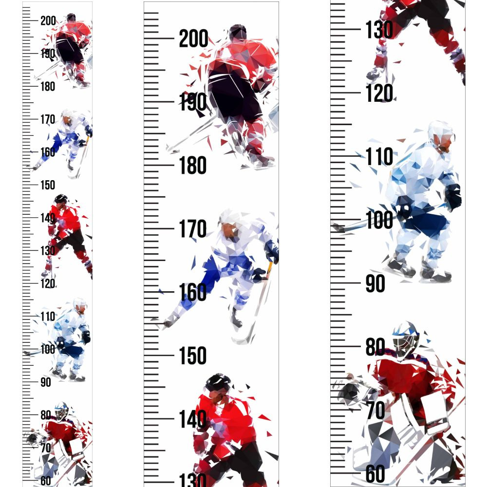 Ростомер самоклеящийся на прозрачной пленке "Хоккей" (до 200 см.)  #1